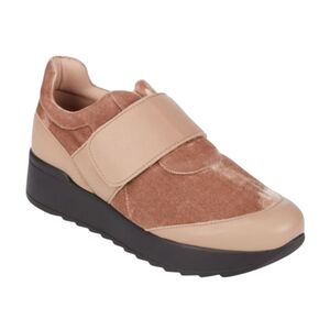 Free People Cannon Women's Tan and (Mauve-pink) Velvet Sneakers